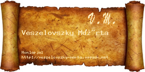 Veszelovszky Márta névjegykártya